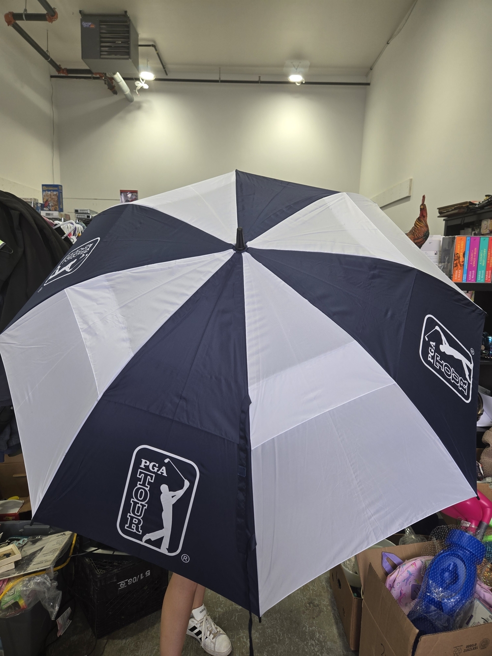 PGA Tour Navy and White Golf Umbrella